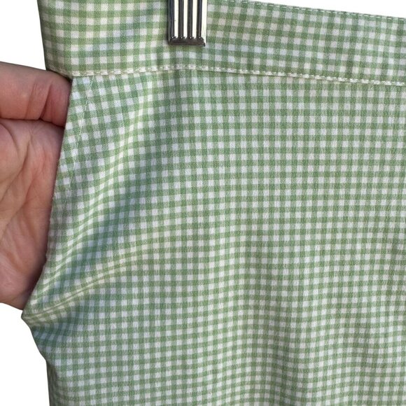 Alfred Dunner Vintage Womens Green Gingham Check Capri Pedal Pusher Pants 16 - Picture 6 of 8